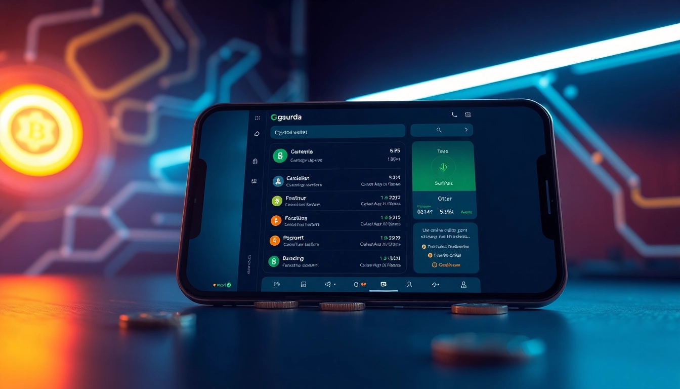 Display of the gaurda wallet features showcasing secure cryptocurrency transactions.