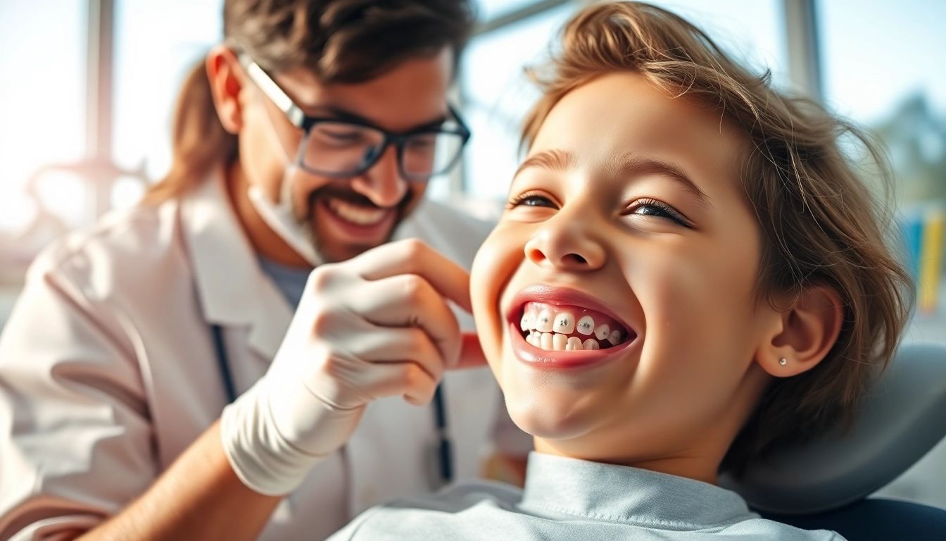 Providing braces Myrtle Beach treatment to a young patient in a friendly orthodontic office.