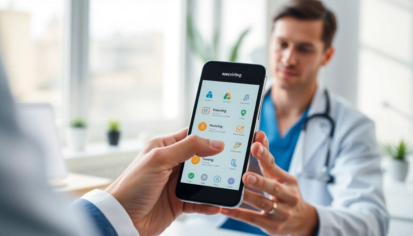 Utilize eprescription apps for android on a smartphone in a professional healthcare setting.