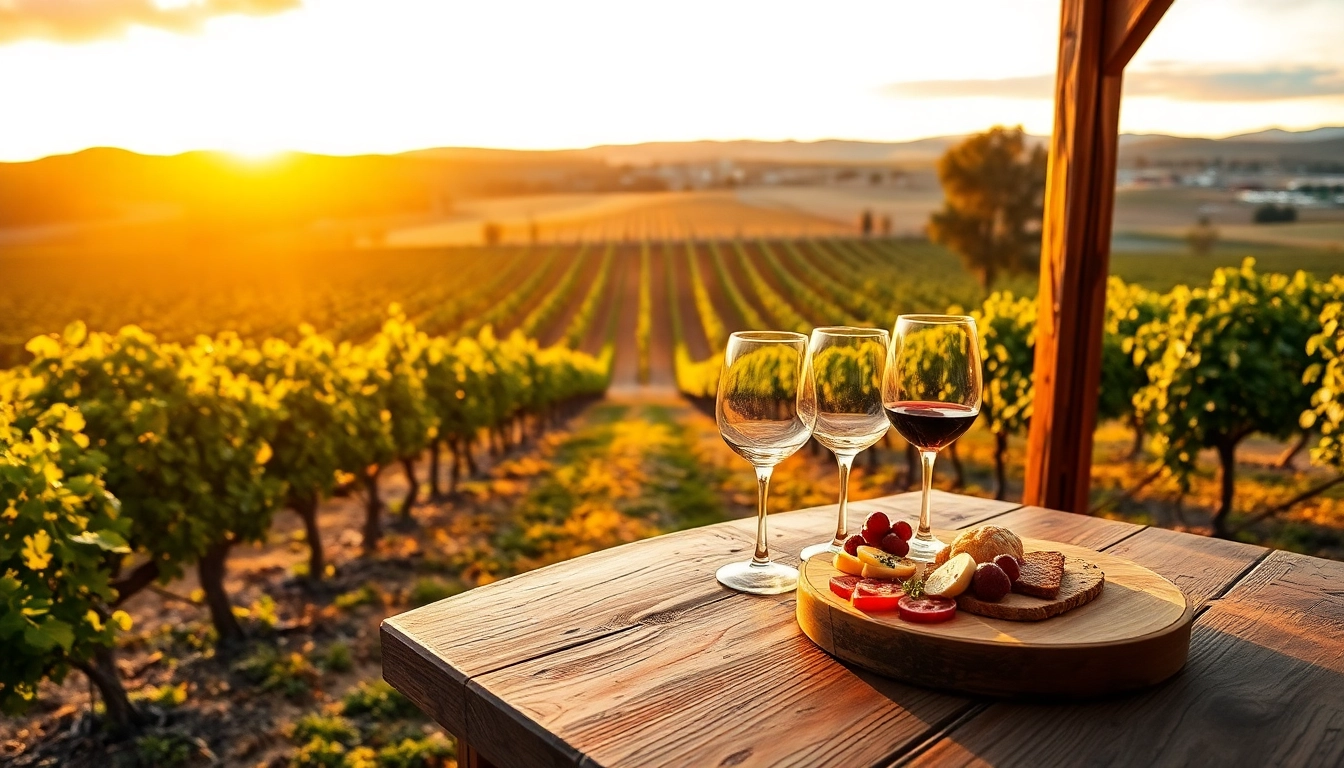 Enjoy breathtaking views of Sacramento Wineries with beautiful vineyards at sunset.